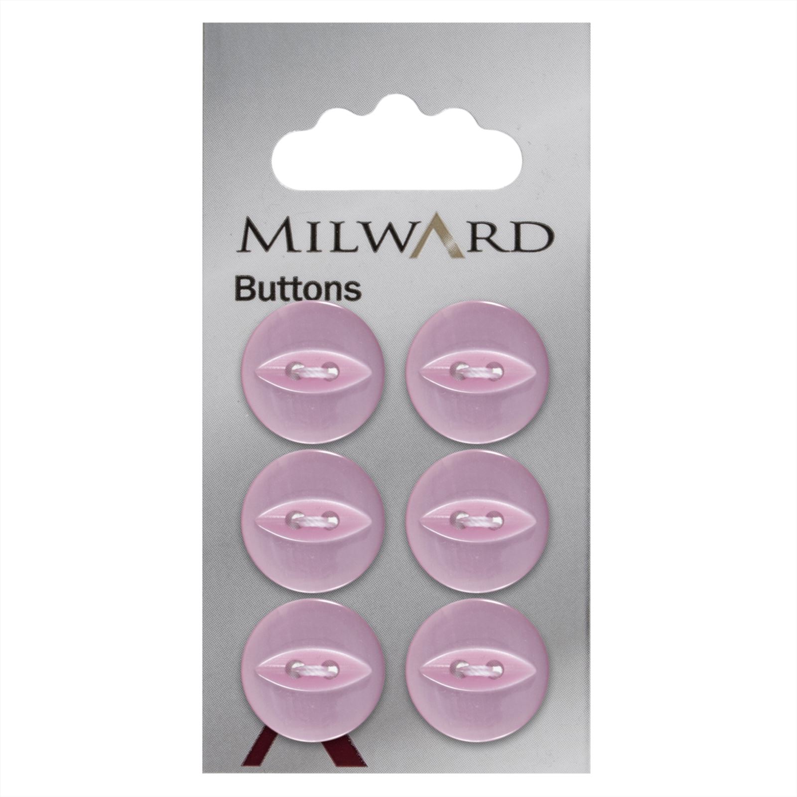 Milward Parelmoer Knoop Roze 16mm (6 stuks)