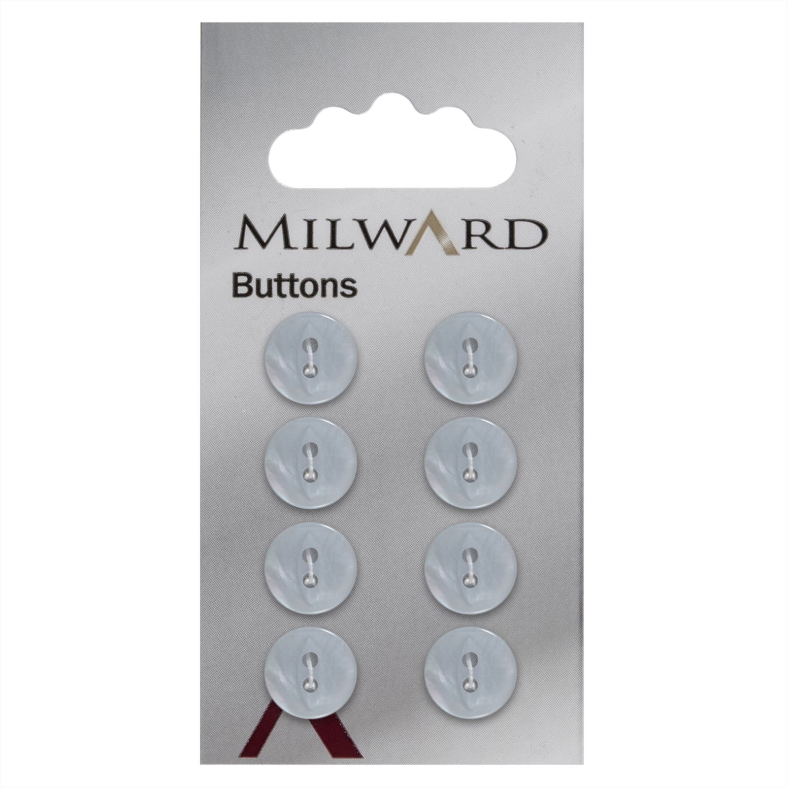 Milward Parelmoer Knoop Witblauw 11mm (8 stuks)