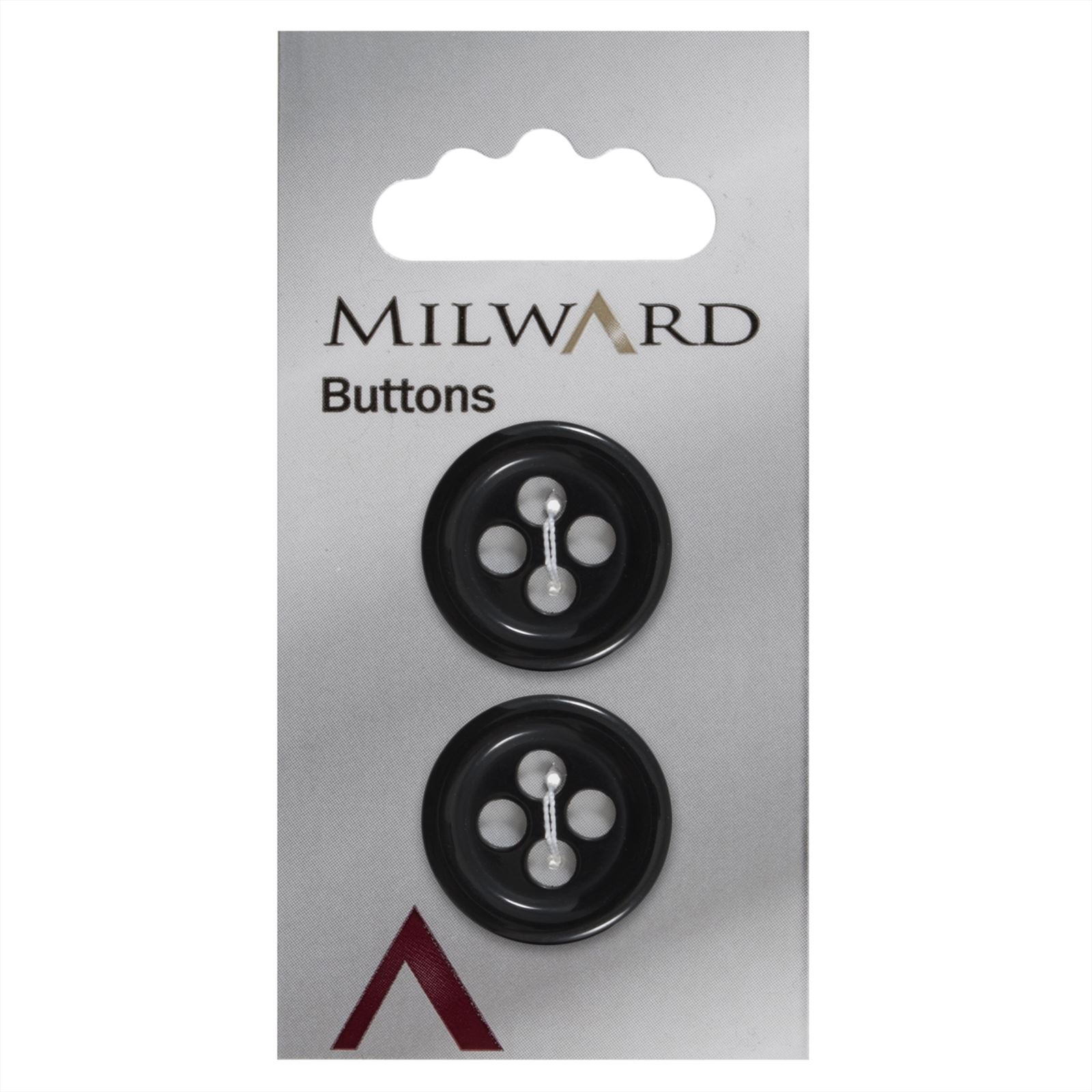 Milward Ronde Zwarte Knoop 22mm (2 stuks)