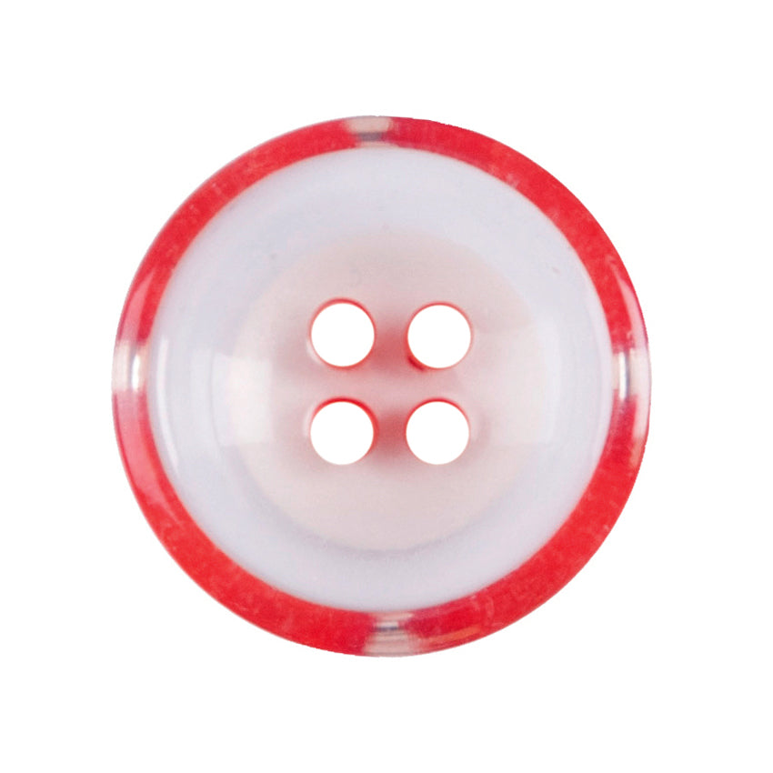 Milward Wit Doorschijnende Knoop met Rode Rand 17mm (3 stuks) (2)