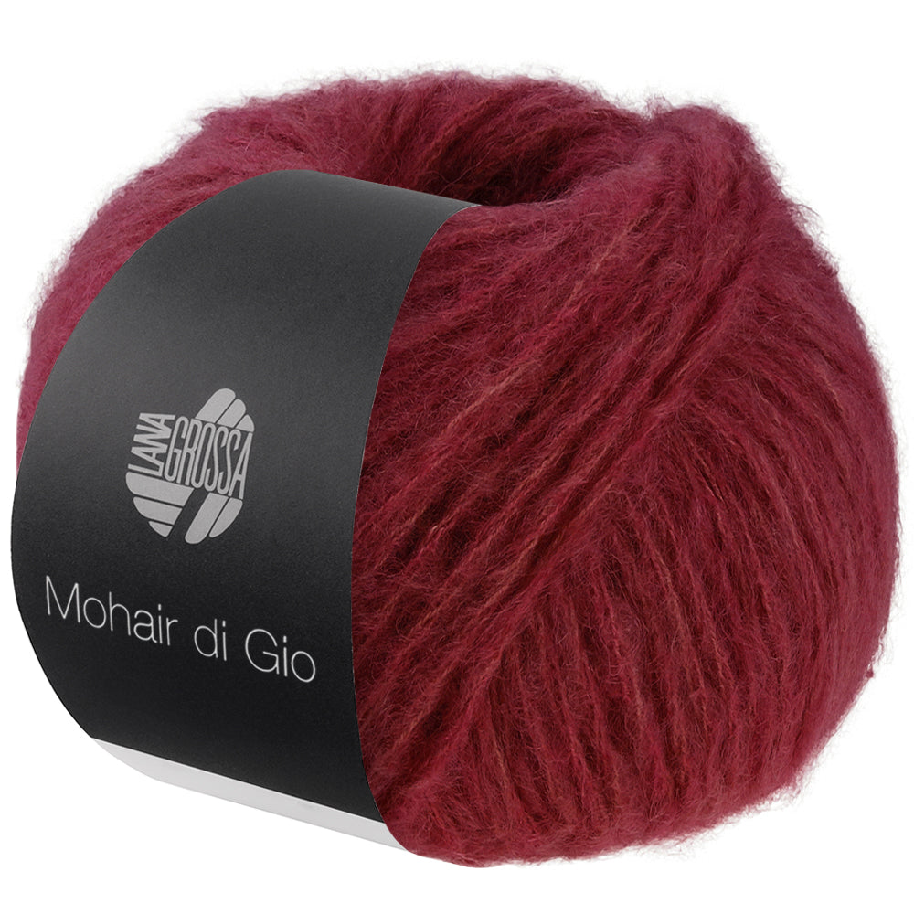 Lana Grossa Mohair Di Gio 018 Donkerrood - bol garen in de kleur Donkerrood