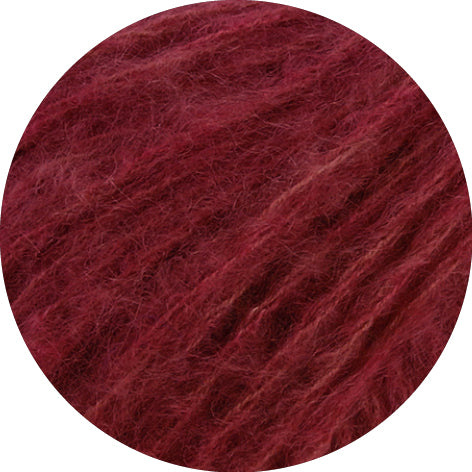 Lana Grossa Mohair Di Gio 018 Donkerrood - detailfoto van de zachte mohairstructuur in Donkerrood