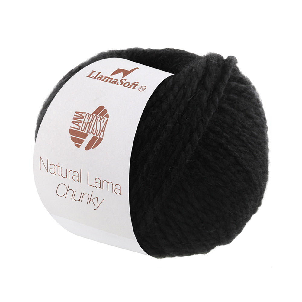 Lana Grossa Natural Lama Chunky 008 Zwart