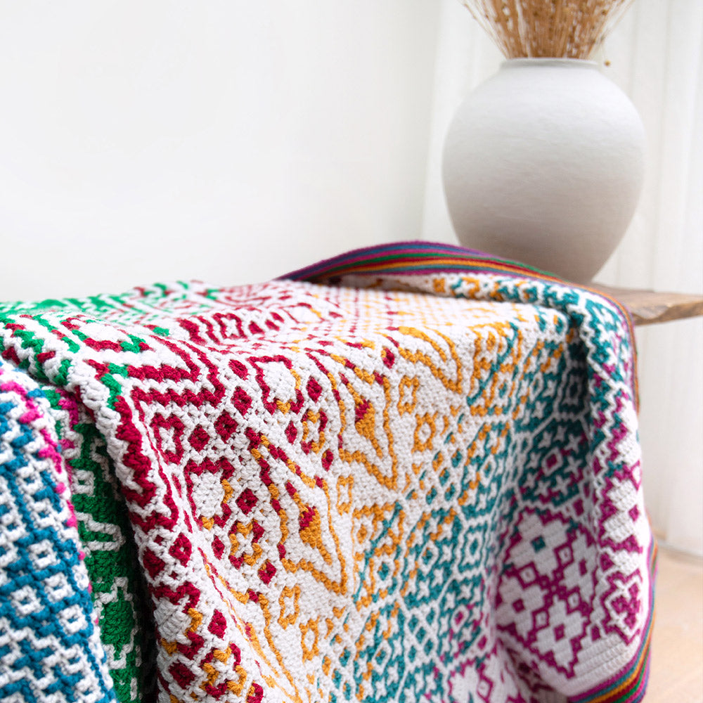 Anke Wintermans - Manic Mirror Blanket Fiesta Haakpakket - Inclusief Digitaal Patroon 3