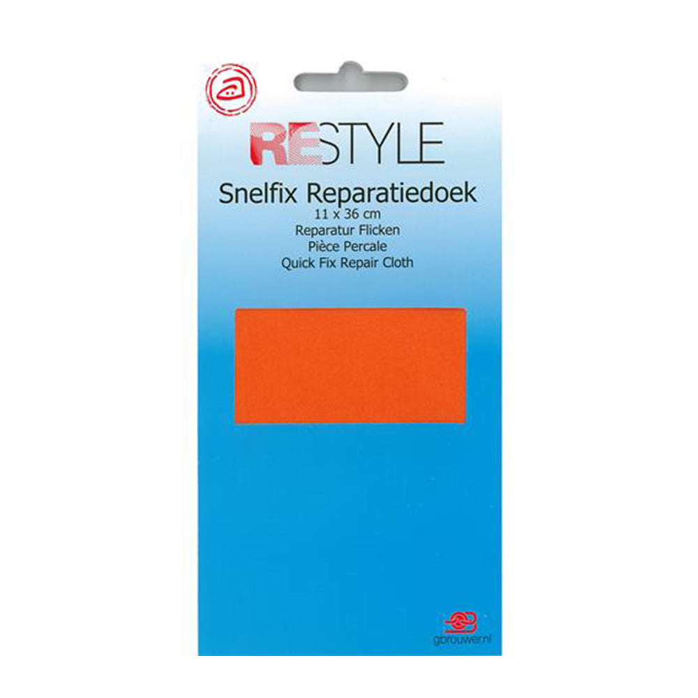 Restyle Snelfix Reparatiedoek 11 cm x 36 cm Opstrijkbaar 693 Oranje