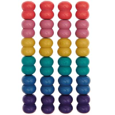 Rico Macramé Houten Kralen 17x22mm Rainbow Colours - 24 stuks