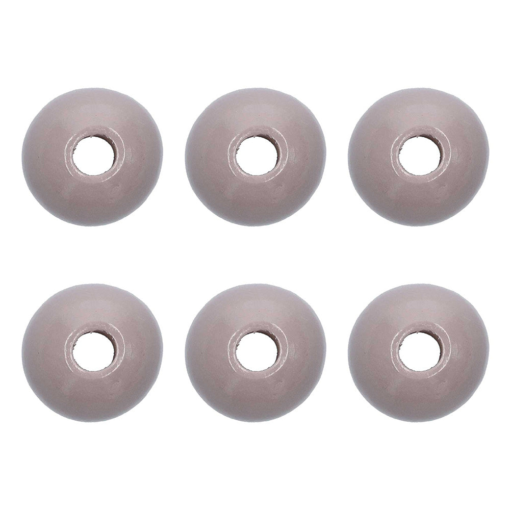 Rico Macramé Houten Kralen 30mm Light Grey - 6 stuks