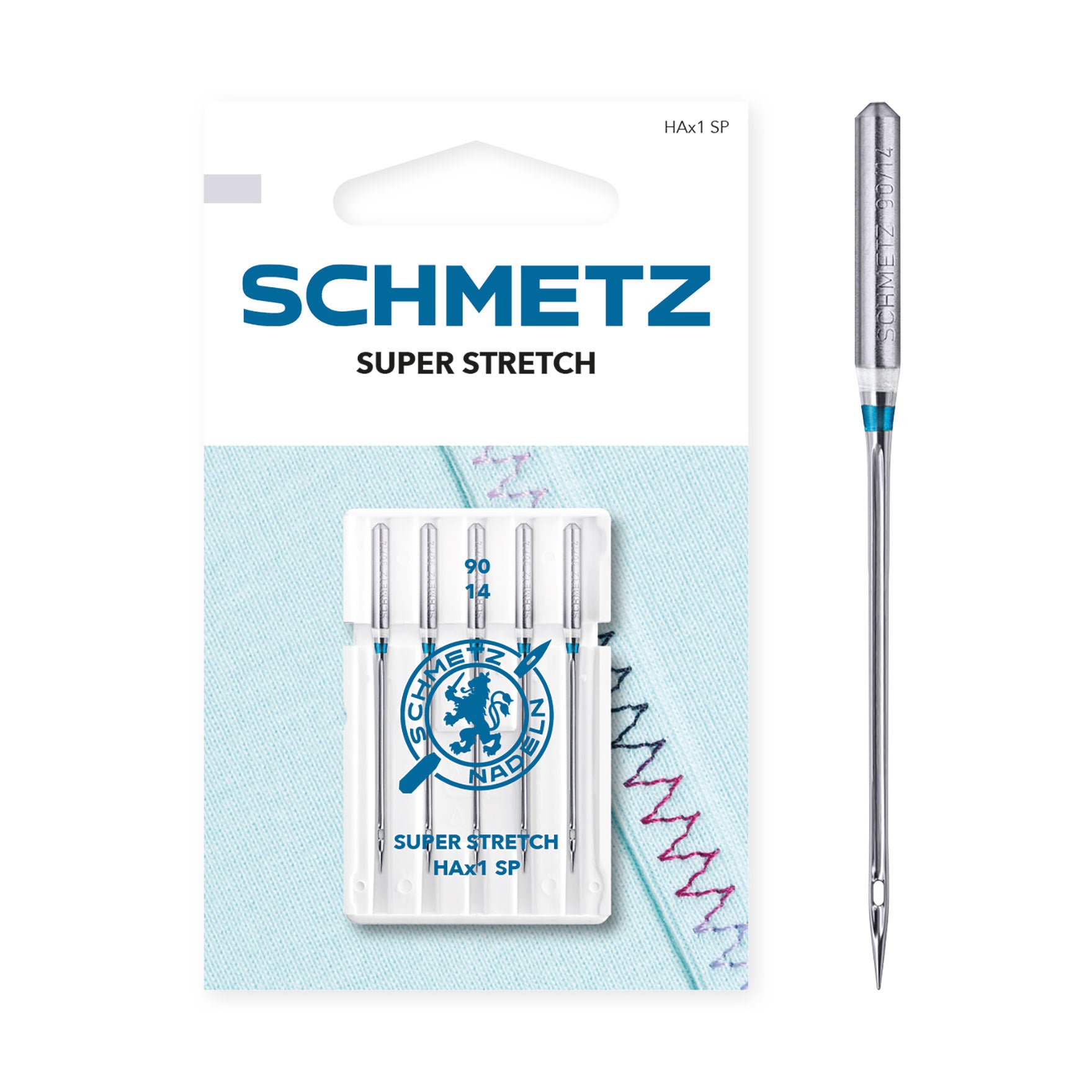 Schmetz Super Stretch Naalden Dikte 90 -1x5 Naalden op kaart 002