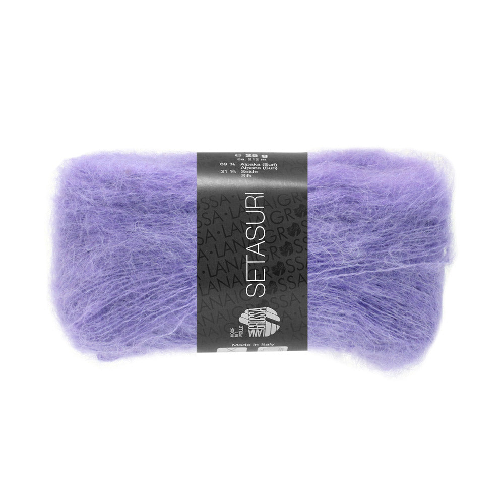 Lana Grossa Setasuri 046 Purple - bol zacht kantgaren van alpaca en zijde in de afgebeelde kleur