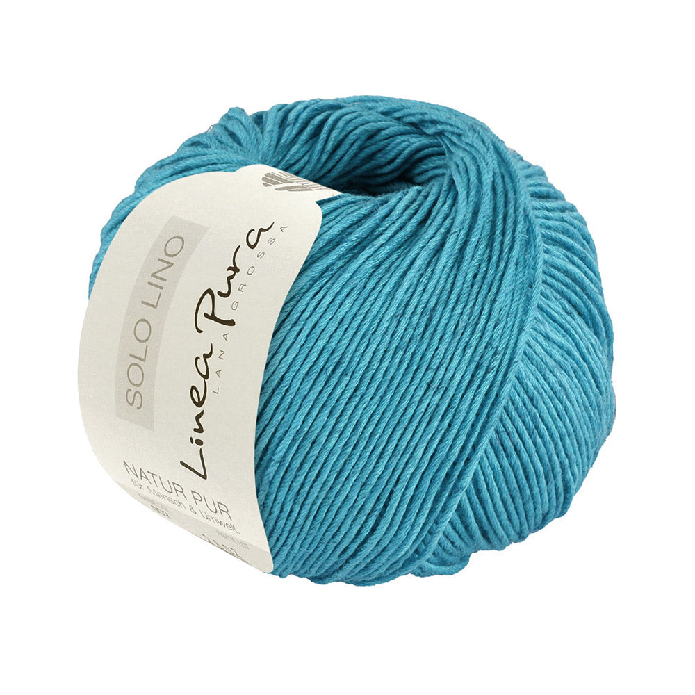 Lana Grossa Solo Lino 075 Turquoise Blauw