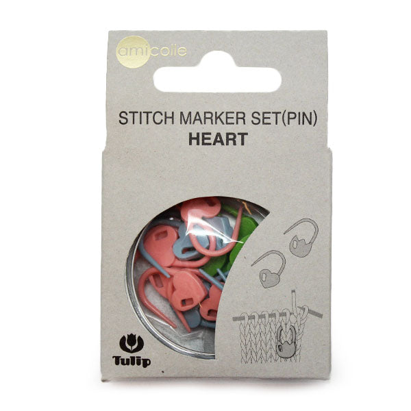 Stitchmarker pinheart — gemaakt met Tulip Vergrendelbare Markeerringen Set Tulp (15 stuks)