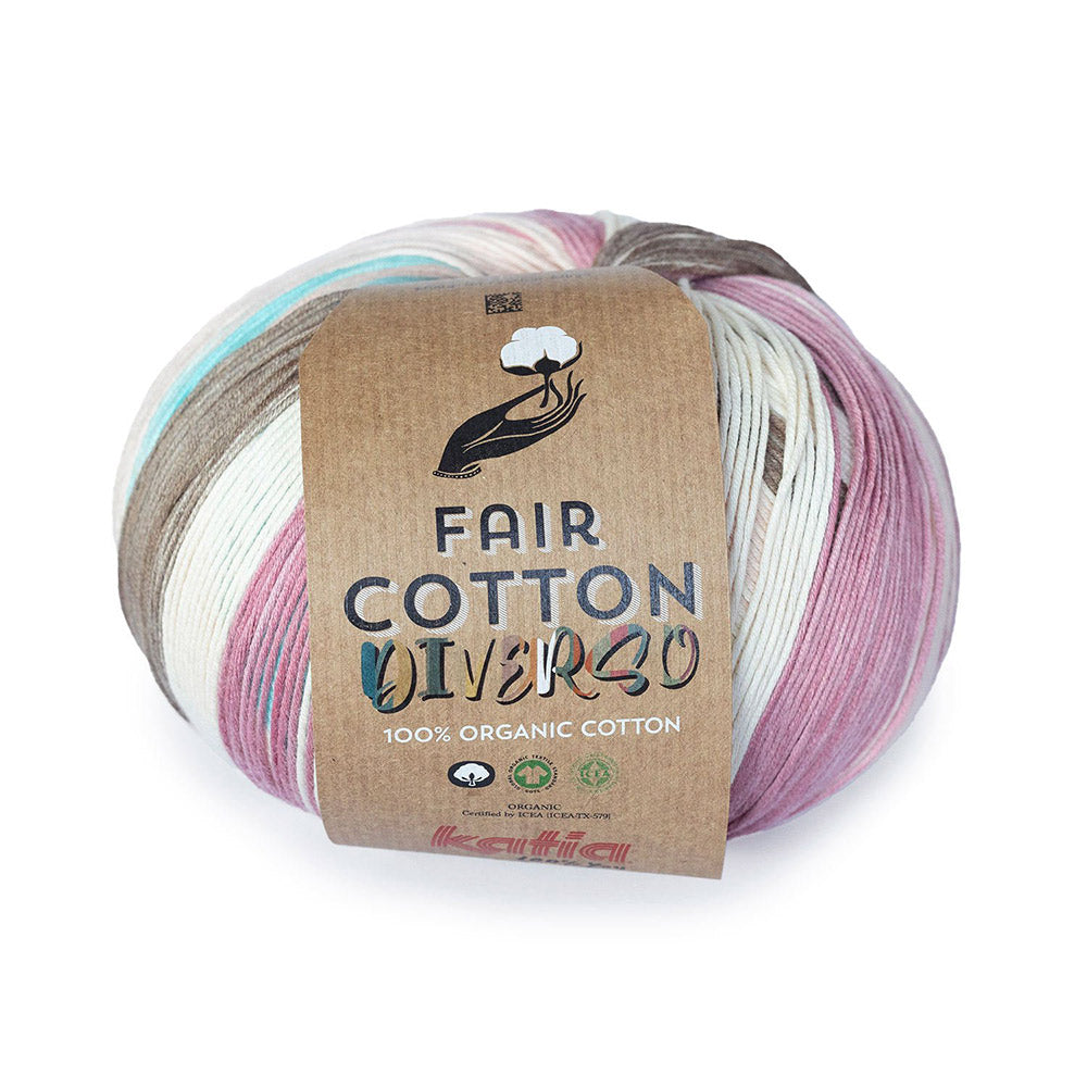 Katia Fair Cotton Diverso 403 Paars-Kauwgom roze-Olieverf