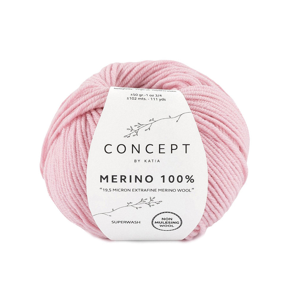 Katia Merino 100% 007 Zeer licht roze