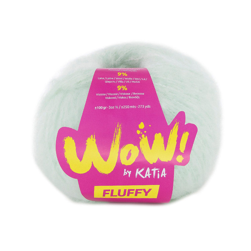 Katia WOW - Fluffy 090 Bleekgroen