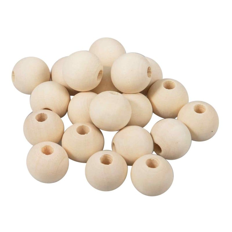 Trimits Houten Kralen 20 mm (12 stuks) - losse houten kralen