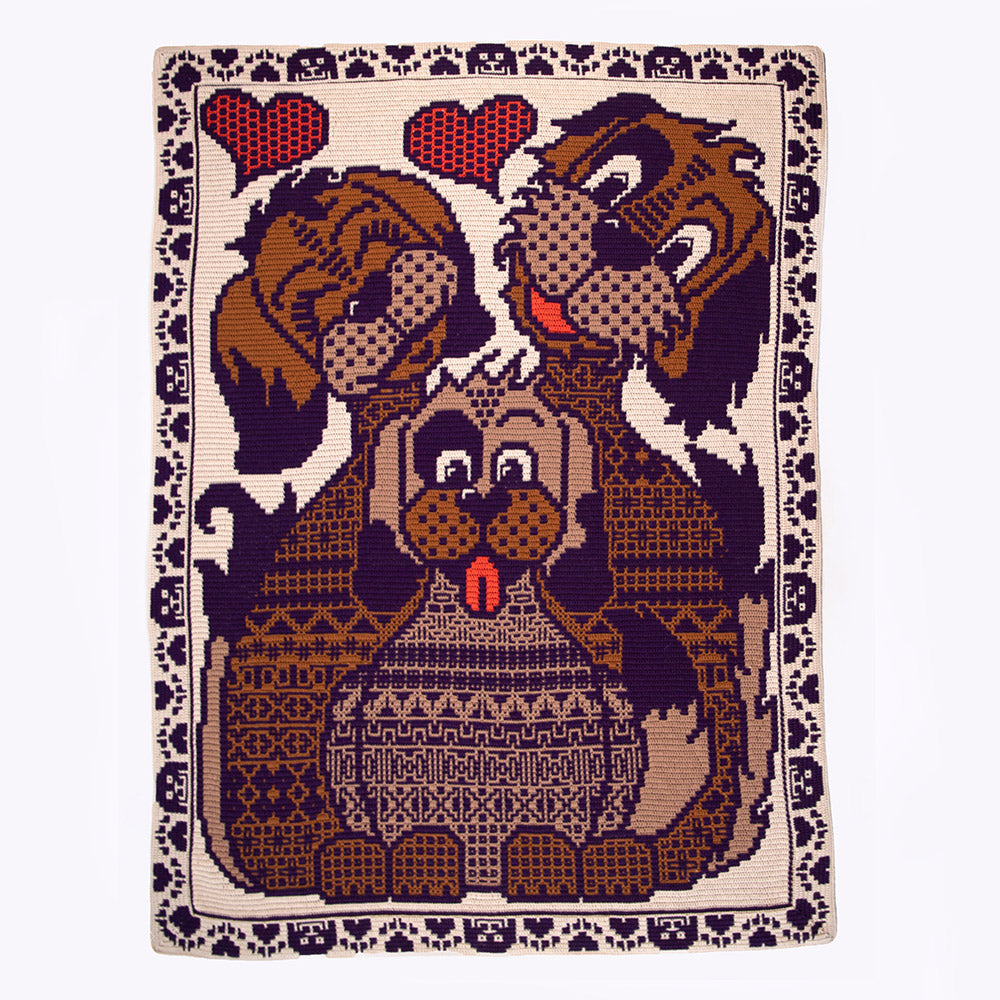 AdO Crochet - Zen Tangle Dogs Deken Mozaïek Haakpakket - Inclusief Digitaal Patroon