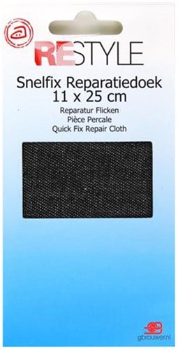 Restyle Reparatur Flicken Jeans 11 cm x 36 cm Aufbügelbar 000 Schwarz