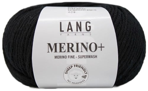 Lang Yarns Merino+ 0004 Schwarz
