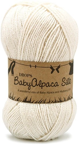 Drops BabyAlpaca Silk Uni Colour 0100 Off-white