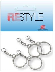 Restyle Schlüsselringe mit Kette 30mm (4 Stück)