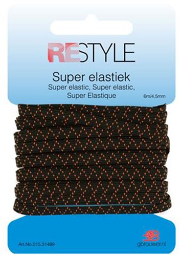 Restyle Super Gummiband 4.5 mm x 6 meter 000 Schwarz