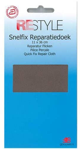 Restyle Reparatur Flicken 11 cm x 36 cm Aufbügelbar 002 Grau