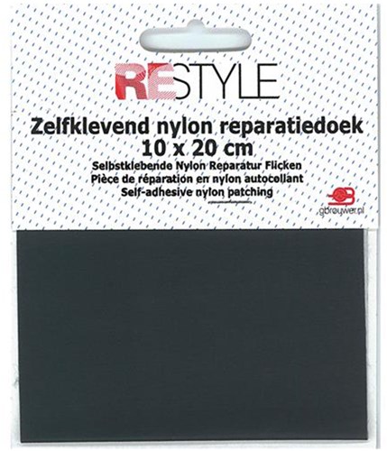 Restyle Reparatur Flicken  Nylon 10 cm x 20 cm Selbstklebend 002 Grau