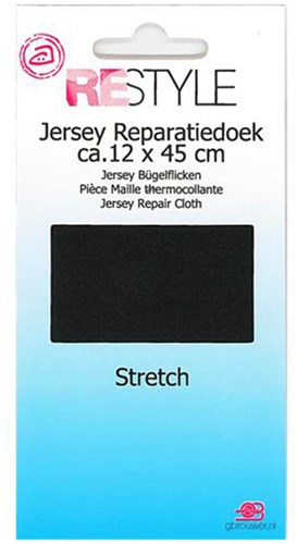 Restyle Jersey Reparatur Flicken  12 cm x 45 cm 000 Schwarz