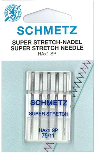 Schmetz Super Stretch Nadeln Dicke 75 -1x5 Nadeln auf Karte 001