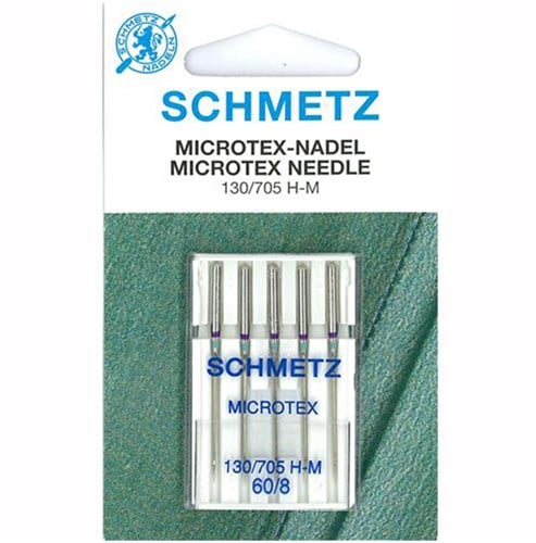 Schmetz Microtex Nadeln Dicke 60 - 1 x 5 Nadeln in cassette