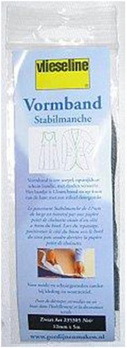 Vlieseline Formband diagonal geschnitten, fixierbar zur Verstärkung 12mm x 5 meter 05 Schwarz