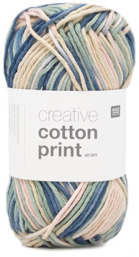 Rico Creative Cotton Aran Print 39 Blau-Puder Mix