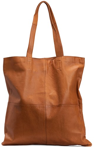 MUUD Show XL Whiskey - Handgefertigter Leder-Shopper für den täglichen Gebrauch, 53 x 53 x 30 cm