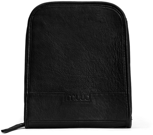 MUUD Voss Black - Handgefertigtes Lederetui für Rundstricknadeln 25x22x16cm