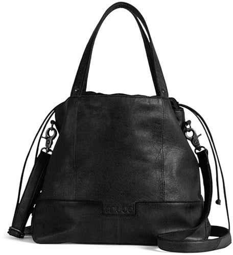 MUUD Lofoten Black - Handgefertigte Ledertasche für verschiedene Projekte 26x34x14cm