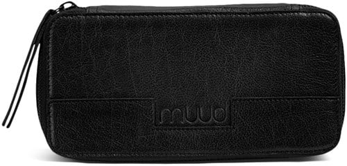 MUUD Hope Black - Handgefertigte Ledertasche 6x20cm