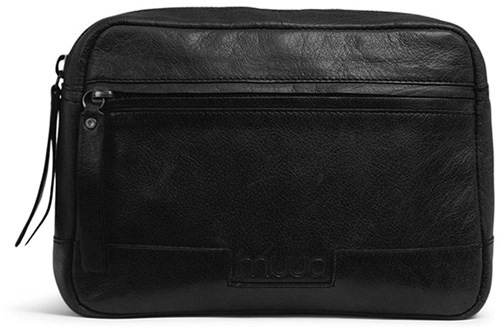 MUUD Sandnes Black - Handgefertigte Ledertasche für Bastelartikel Schwarz - 15 x 22 cm