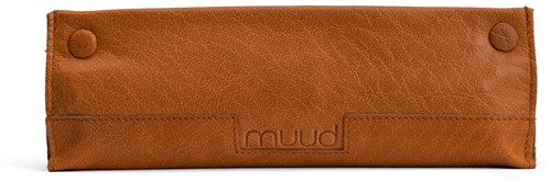 MUUD Hattie Whiskey - Handgefertigtes Lederetui für Häkelnadeln und Sockennadeln 7x23cm