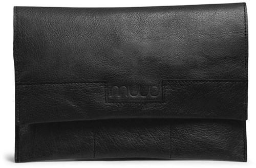 MUUD Hepburn Black - Handgefertigte Ledertasche 17x28cm