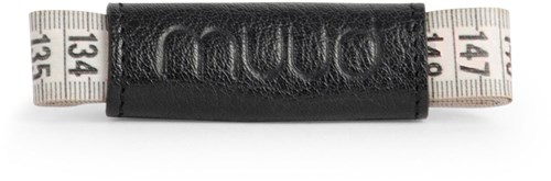 MUUD Enya Black - Handgefertigte Ledertasche für Maßband 6,5 x 3 cm