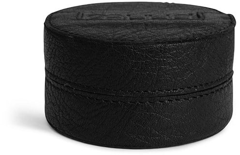 MUUD Emeli Schwarz - Handgefertigter runder Würfel aus Leder für Nadeln 4x8cm