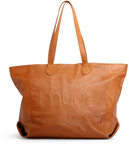 MUUD Laura Wochenendtasche Whiskey - Handgefertigte Wochenendtasche aus Leder, 38 x 57 x 40 x 20 cm