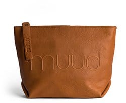 MUUD Laura. Handgefertigte Kosmetiktasche aus Leder, 15 x 22 x 18 cm