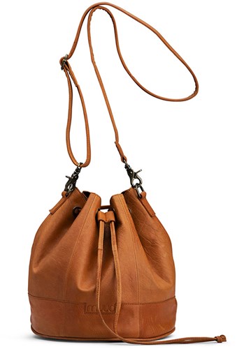 MUUD Donna Whiskey - Handgefertigte Ledertasche mit Kordelzug 26xØ24cm