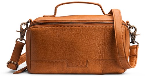 MUUD Cleo Whiskey - Handgefertigte Umhängetasche aus Leder, 23 x 13 x 11 cm