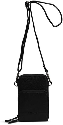 MUUD Dafne - Schwarze handgefertigte Umhängetasche aus Leder, 19 x 12 cm-3