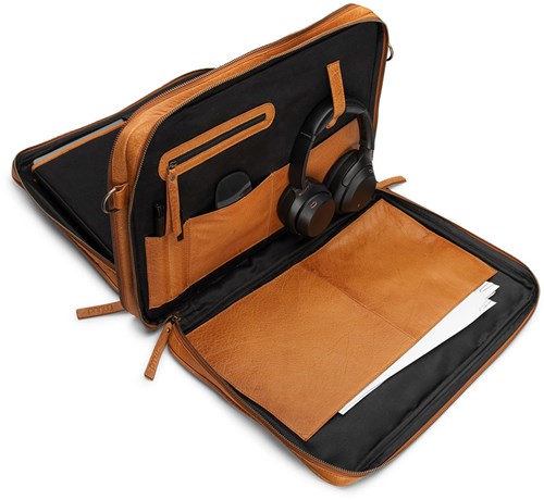 MUUD Drea - Whiskey Handgefertigte Laptoptasche aus Leder-3