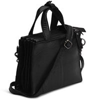 MUUD Dac - Schwarze handgefertigte Umhängetasche aus Leder, 20 x 14,5 cm-3