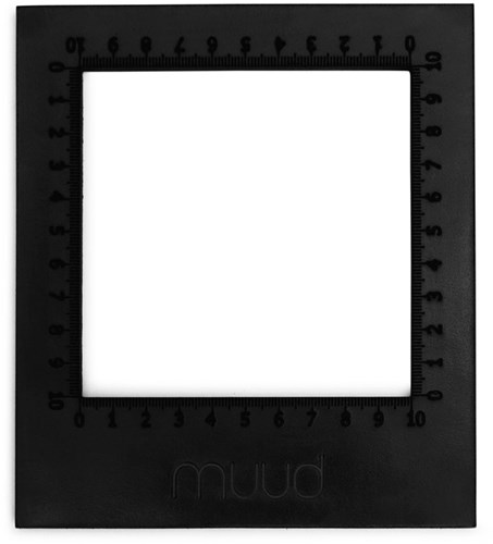 MUUD Dana - Schwarzes handgefertigtes Lederstrickmaß 16 x 14 cm