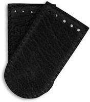 MUUD Dede - Handgefertigter Schnappverschluss aus schwarzem Leder, 7,5 x 4 cm